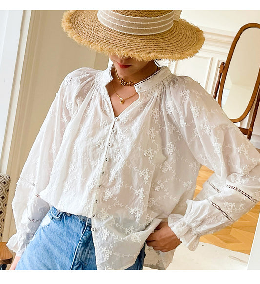Blusa Francesa de Manga Larga Elegante Diseño Moderno - Image 2