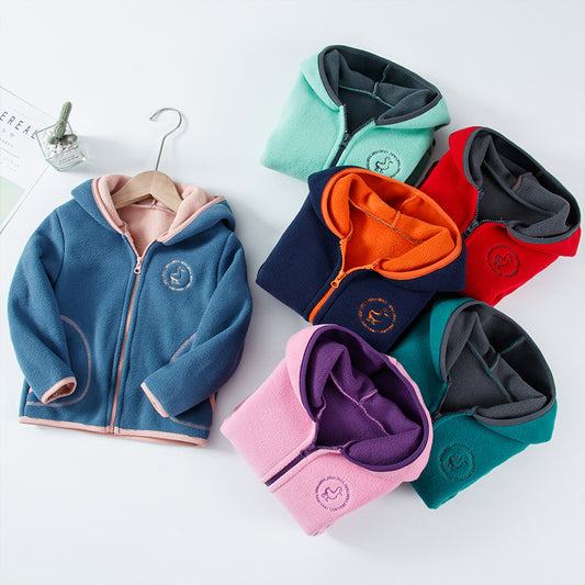 Conjunto Infantil Cardigan Polar con Capucha - Image 2