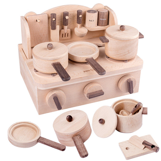 Cocina de Juguete de Madera con Accesorios Educativos para Niños - Image 2