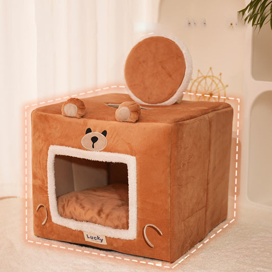 Casa Cama Térmica para Mascotas - Cueva Acogedora Lavable - Image 2
