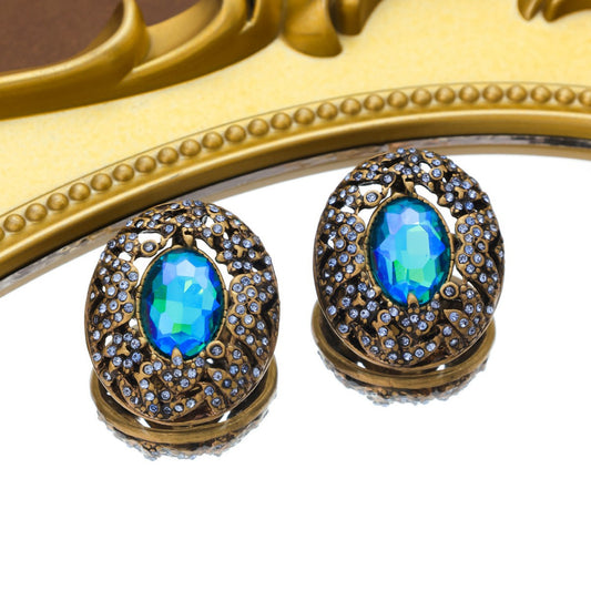 Aretes Vintage de Corte Clásico con Piedra Incrustada - Image 2