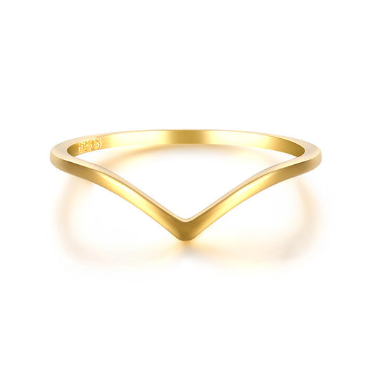Anillo de Plata Pura Diseño V Minimalista - Image 2