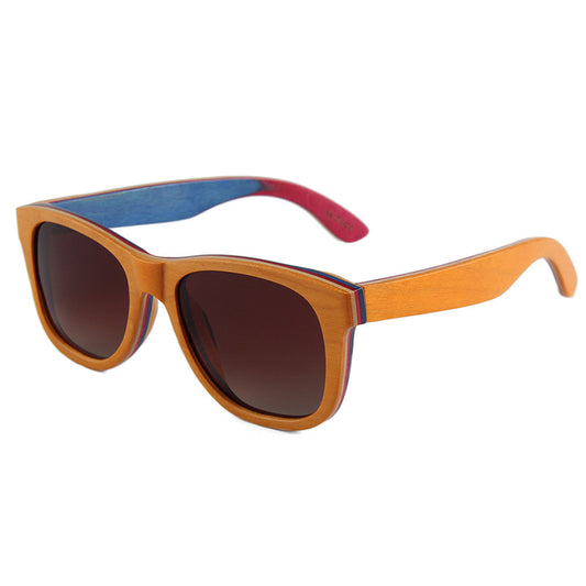 Gafas de Sol Polarizadas con Montura Ovalada y Puente de Madera - Image 2