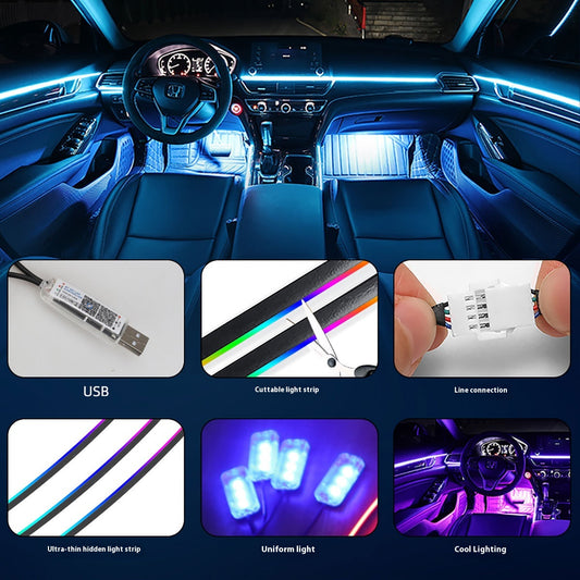 Luz Ambiental LED para Interior de Auto con Control de Color - Image 2