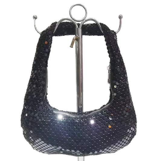 Bolsa Plateada con Lentejuelas - Estilo Casual Axilar - Image 2