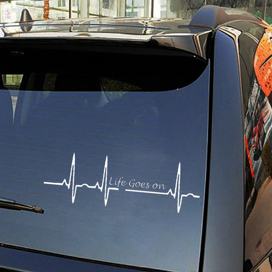 Calcomanías Reflectantes para Auto - Diseño Latido Cardíaco y Amor por la Vida - Image 2