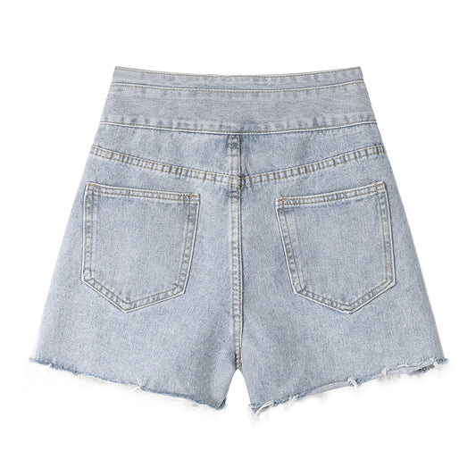 Shorts Denim Talle Alto y Pierna Ancha para Mujer - Image 2