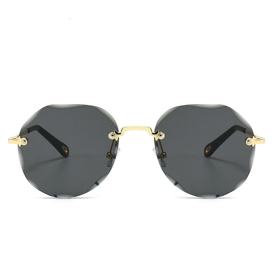 Gafas de Sol Poligonales para Mujer sin Montura con Detalles Metálicos - Image 2