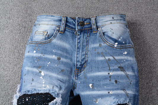 Jeans para Hombre con Parches Desgastados - Image 2