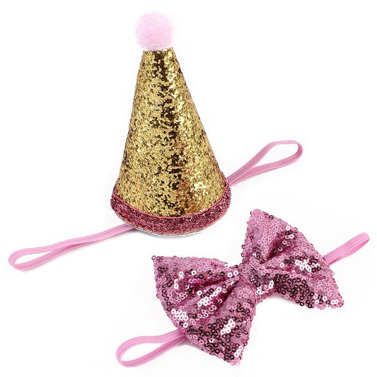 Gorro de Fiesta con Lentejuelas y Moño para Mascotas - Image 2