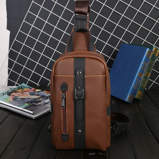 Bolsa Pecho de Cuero para Hombre Estilo Retro - Image 2