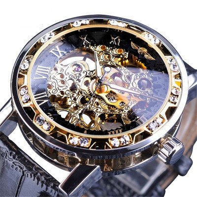 Reloj Mecánico Clásico con Cristales Brillantes y Diseño Hueco - Image 2