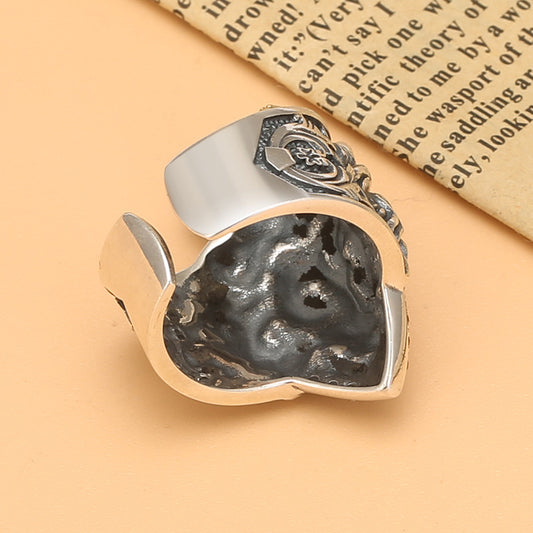 Anillo de Plata de Ley con Cabeza de León Rey Vintage - Joya Masculina de Coronación - Image 2
