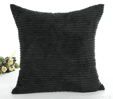 Juego de Funda de Almohada y Cojín de Pana Acanalada Suave con Patrón de 2.5 Rayas - Image 2