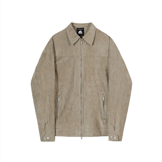 Chaqueta Cargo Suede Oversize con Solapa Corta - Estilo Casual Moderno - Image 2