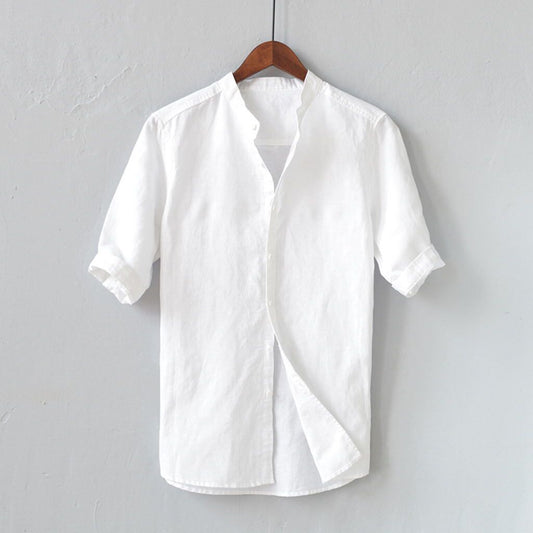 Camisa de Algodón y Lino Transpirable con Botones - Image 2
