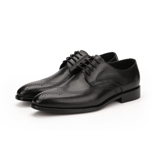 Zapatos de Cuero para Hombre con Punta Afilada y Tallado Artesanal - Image 2