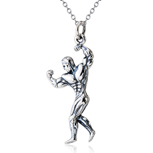 Collar Colgante Hombre Musculoso en Plata 925 - Image 2