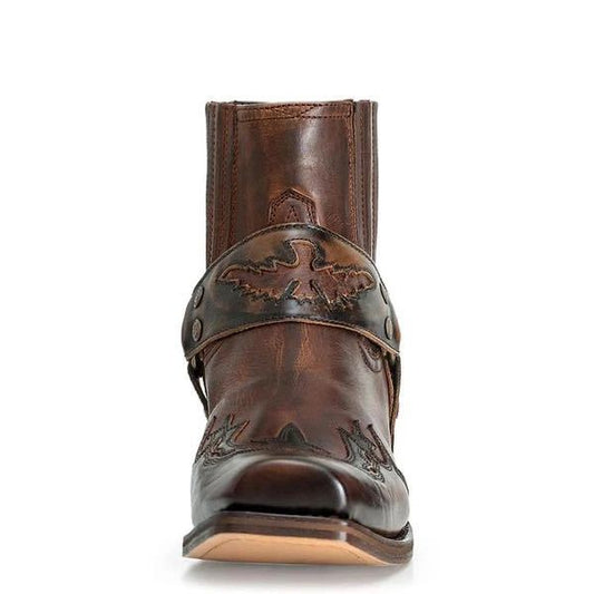 Botas de Equitación para Hombre con Tacón Bajo y Punta Afilada en Encaje Quemado - Image 2