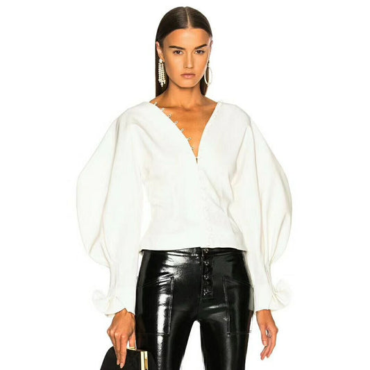 Blusa Escote V con Mangas Loto - Image 2