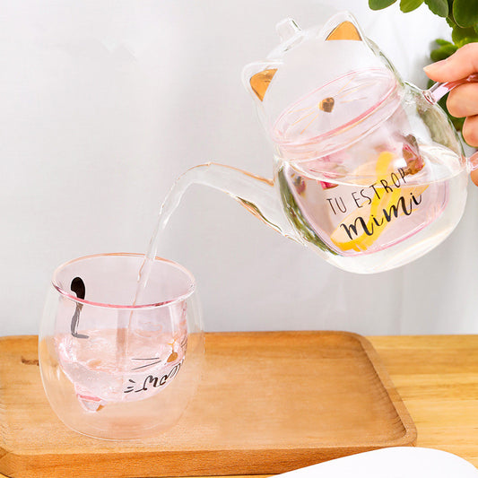 Juego de Tetera y Tazas de Vidrio Transparente para el Hogar - Image 2