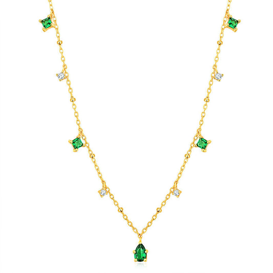 Collar de Zircón Esmeralda con Gota de Agua Generosa - Image 2