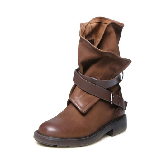 Zapato con Punta Redonda y Tacón Cuadrado con Hebilla - Image 2