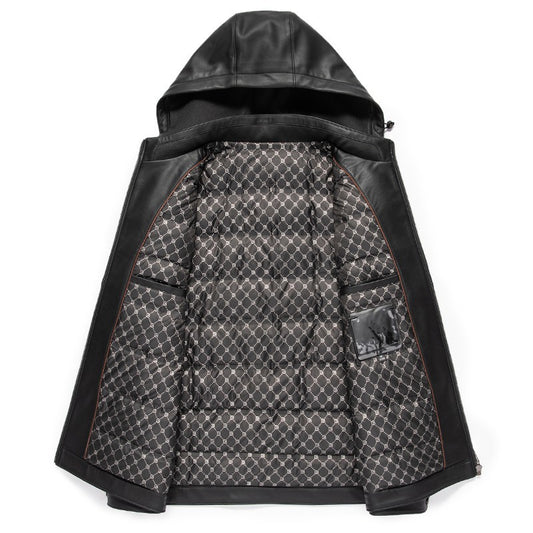 Chaqueta de Cuero Acolchada para Hombre - Estilo Personalidad Fashion - Image 2