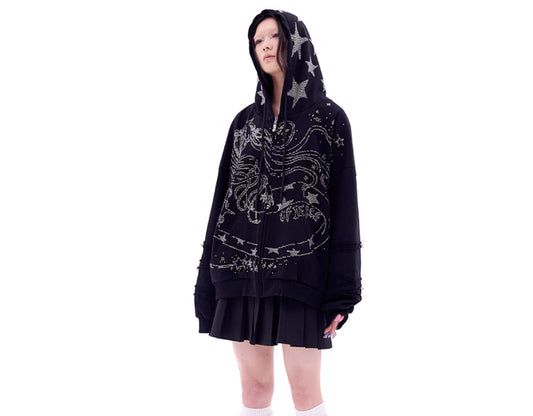 Sudadera Snake Demon Girl con Diamantes - Image 2