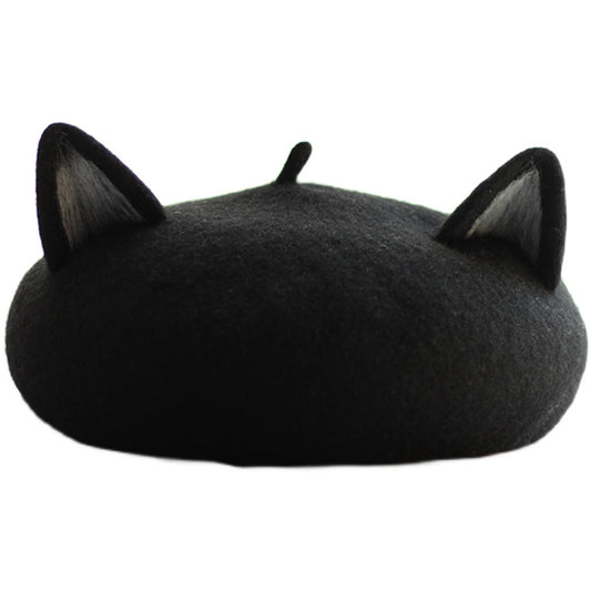 Boina de Fieltro de Lana con Orejas de Gato 3D - Image 2