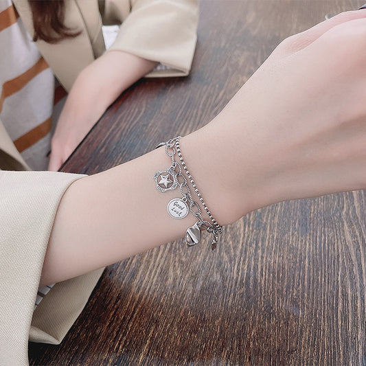 Pulsera de Plata Esterlina con Dije Doble Capa - Image 2