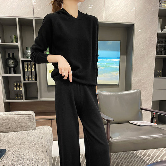 Conjunto Holgado de Punto: Sudadera con Capucha y Pantalón Ancho - Image 2