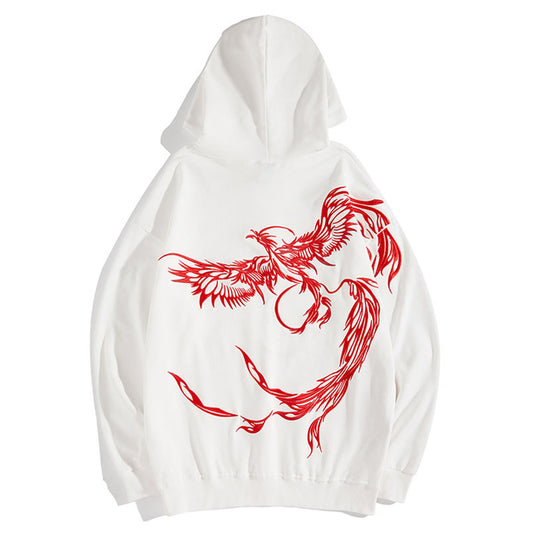 Sudadera Étnica con Capucha y Bordado de Fénix para Hombre - Image 2