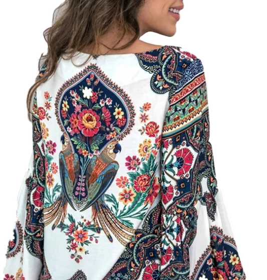Blusa Cuello Redondo con Mangas Farol - Image 2