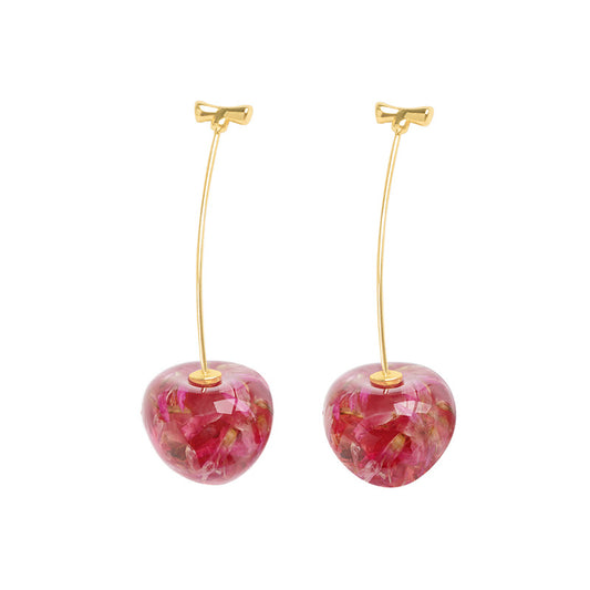 Aretes Colgantes de Cereza con Elegancia Francesa - Image 2