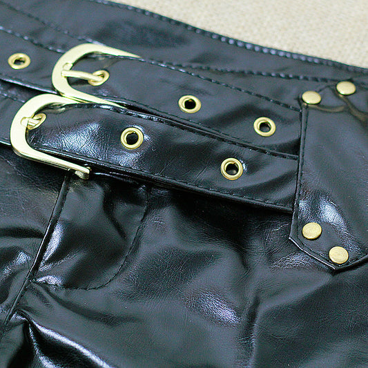 Shorts de Cuero Negro Ajustados - Image 2