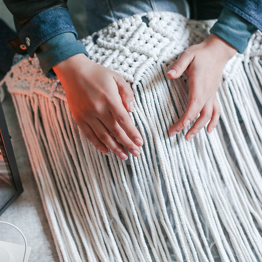 Tapiz Macramé Tejido a Mano Bohemio Geométrico para Decoración - Image 2