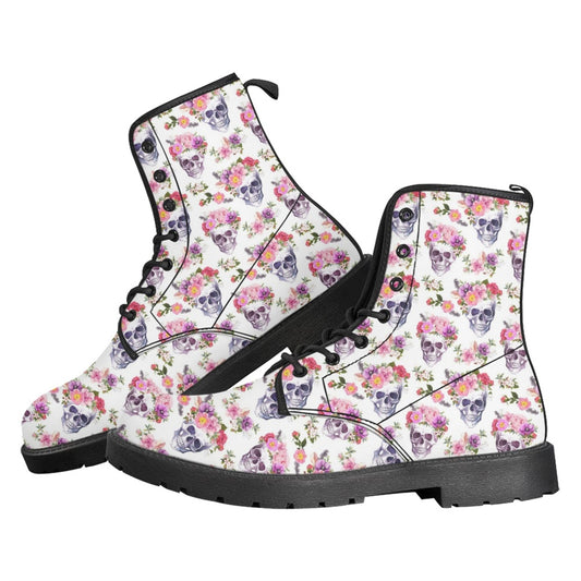 Botas Martin Británicas de Cuero con Estampado y Tacón Bajo Mujer - Image 2