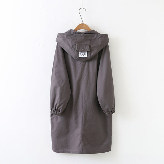 Abrigo Largo Impermeable con Capucha - Estilo Casual y Versátil - Image 2