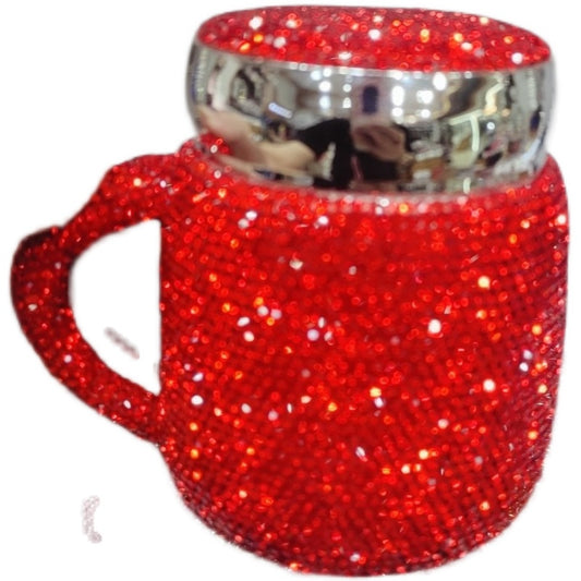 Taza de Oficina con Tapa y Cuchara Cerámica Diamante - Image 2