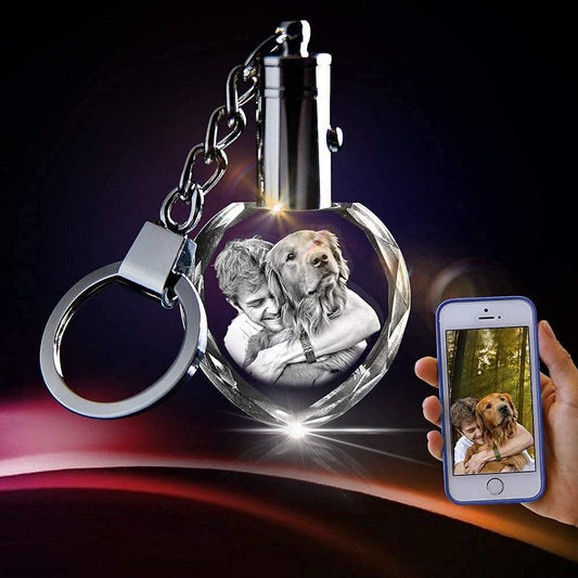 Llavero de Cristal Personalizado con Foto y Luz LED - Regalo Familiar - Image 2