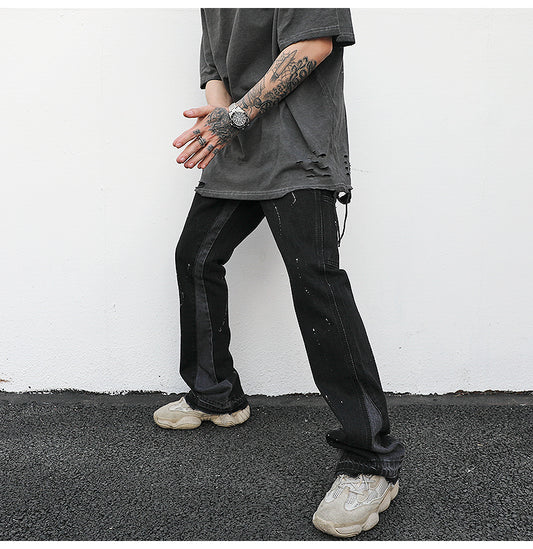 Pantalón Denim Reconstruido con Efecto Salpicado - Image 2