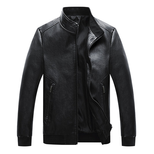 Chaqueta de Cuero PU Lavado para Hombre - Primavera y Otoño - Image 2