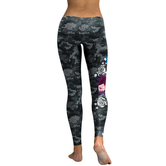 Leggings Camuflaje Negro con Diseño Calavera - Image 2