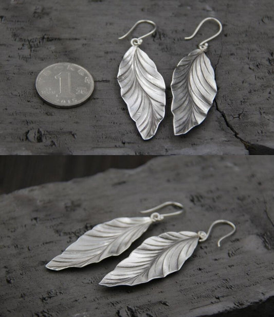 Aretes de Plata 925 Diseño Hoja - Elegancia Minimalista - Image 2