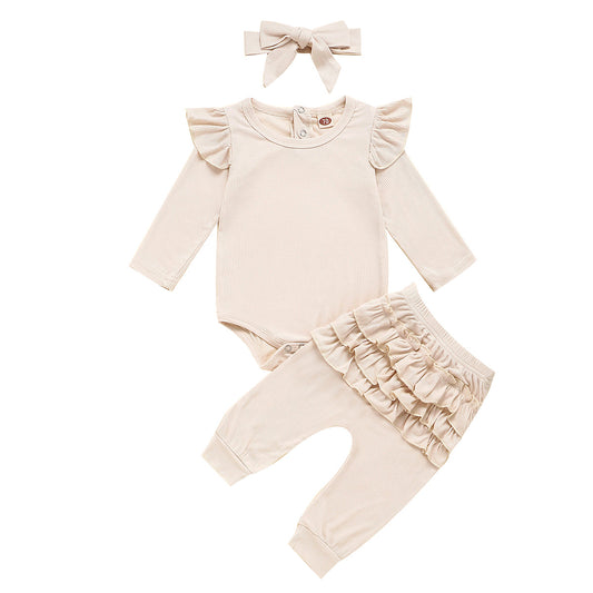 Conjunto de 3 Piezas: Pantalón de Encaje con Diadema - Image 2