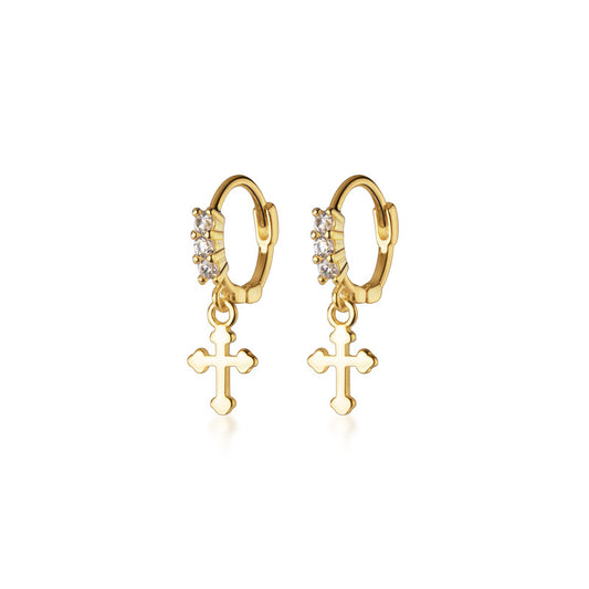 Aretes Cruzados Brillantes de Temperamento Dulce - Image 2