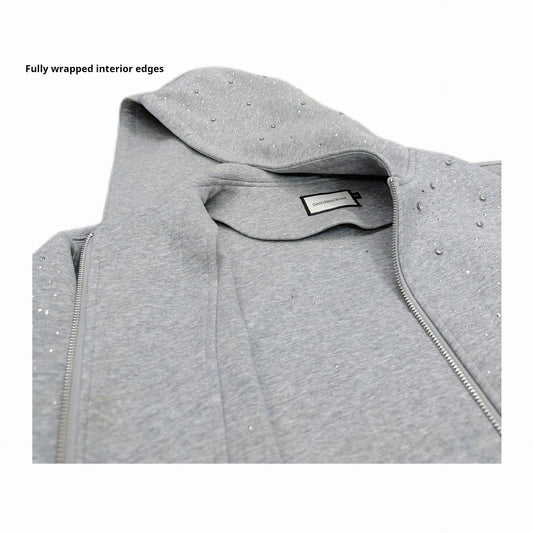 Chaqueta Casual con Capucha y Detalles de Strass para Mujer - Image 2