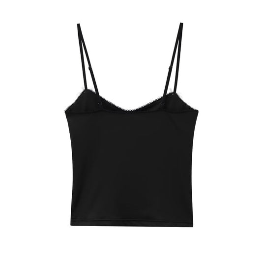 Chaleco Tejido Slim Fit Color Café con Tirantes Finos - Image 2