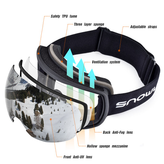 Gafas de Esquí Antivaho Doble Capa para Hombre y Mujer - Compatible con Lentes Correctivos - Image 2